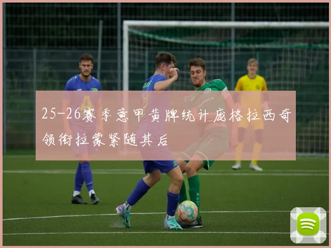 25-26赛季意甲黄牌统计庞格拉西奇领衔拉蒙紧随其后